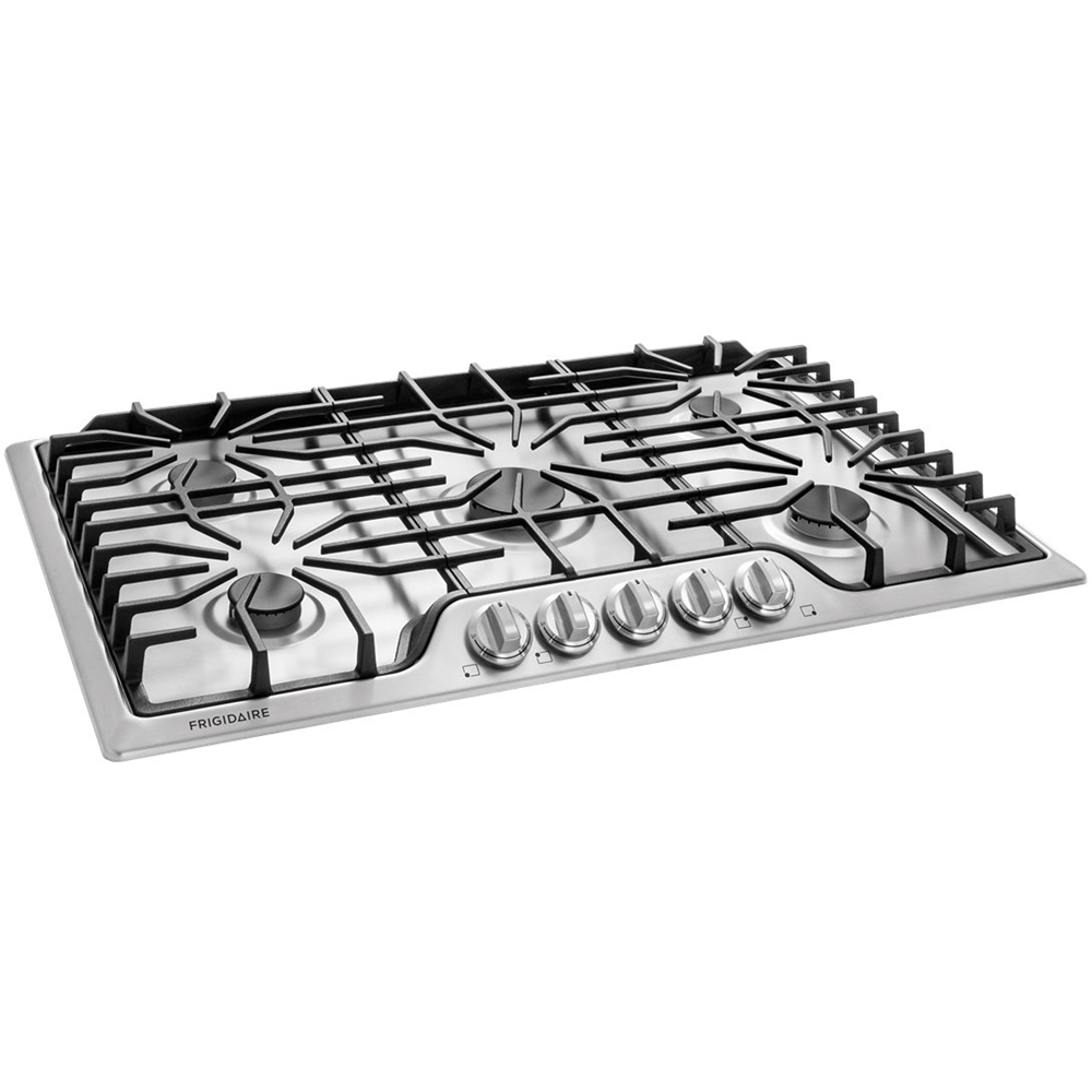 Left View: Frigidaire - 36" Gas Cooktop - Stainless steel