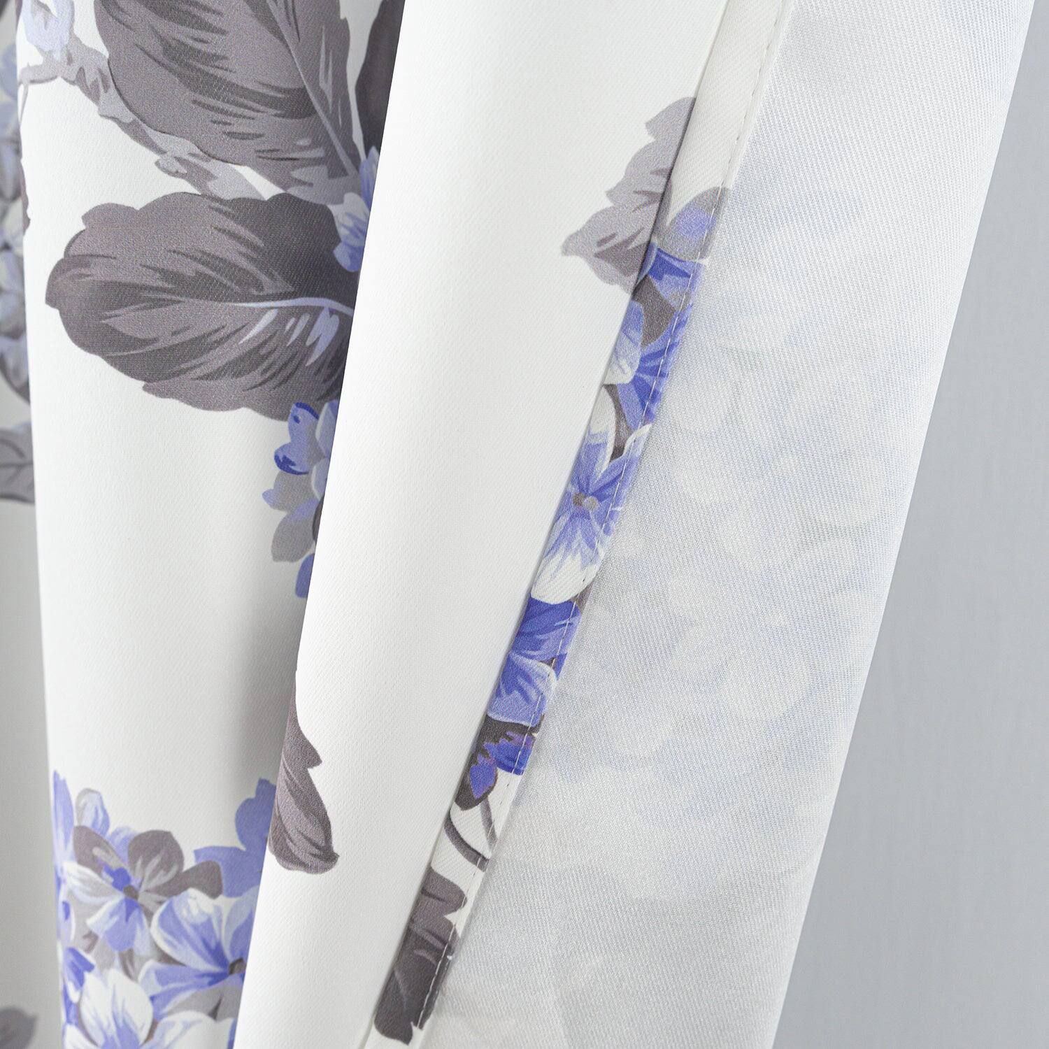 Alt View 1. Olivia Gray - Olivia Gray 100% Polyester 200 GSM Hydrangea Printed Blackout Grommet Curtain Panel 54" x 90" Lilac - Lilac.