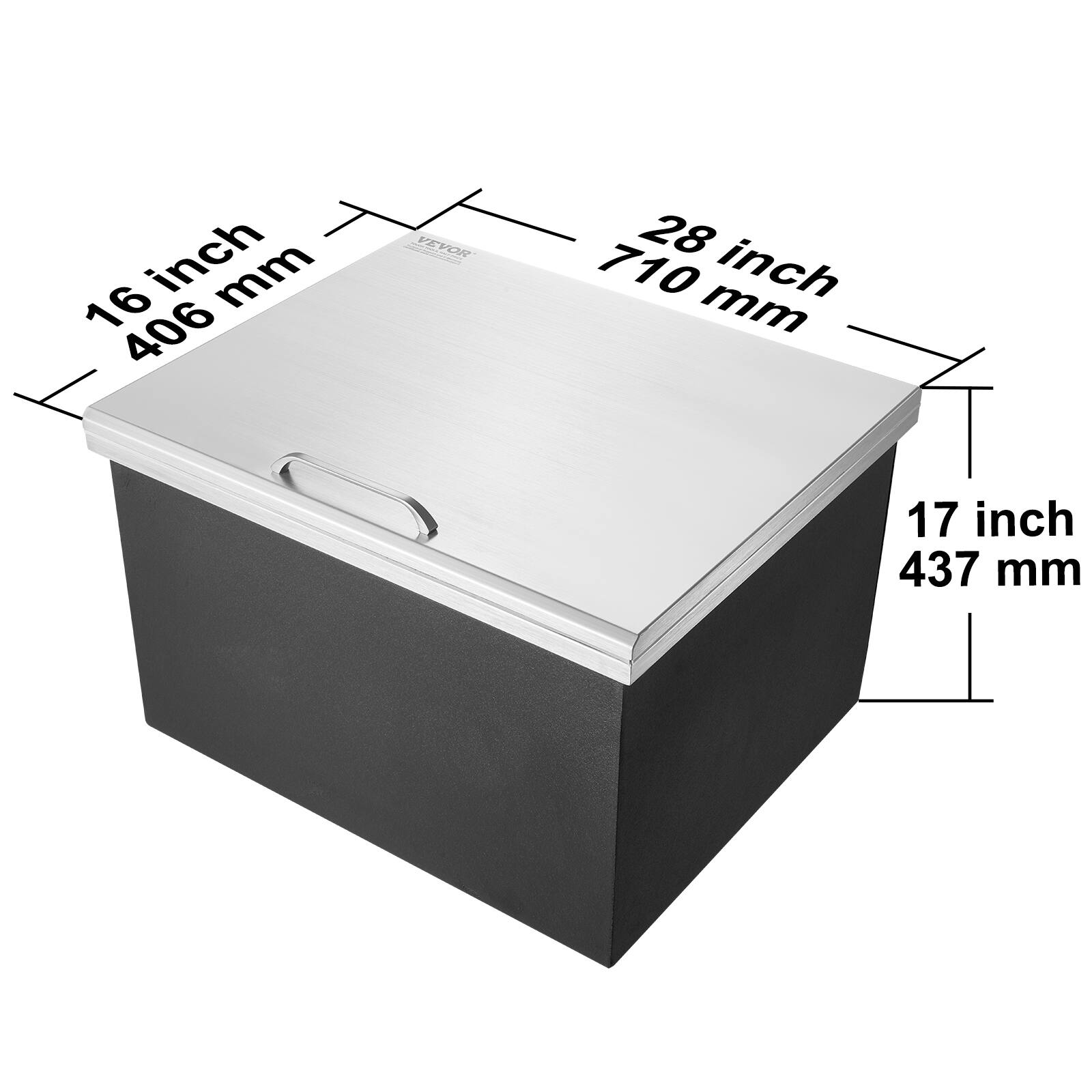 16 inch 406 mm  
28 inch 710 mm  
17 inch 437 mm