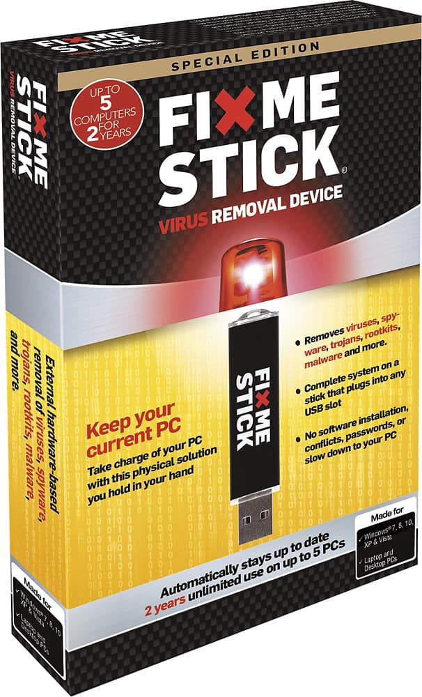 Front. FixMeStick - Virus Removal Device Special Edition (5 Devices) (2Years Subscription).
