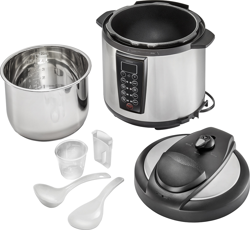 Best Buy: Insignia™ 6-Quart Stainless Steel Pressure Cooker Pot NS-MCRP6SS9