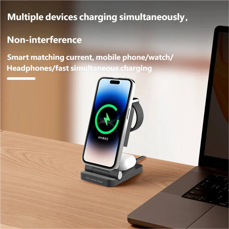 Multiple devices charging simultaneously,  
Non-interference  
Smart matching current, mobile phone/watch/Headphones/fast simultaneous charging
