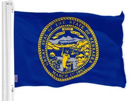 G128 - Nebraska State Flag 3x5 ft, 150D Polyester with Brass Grommets - Assorted Colors