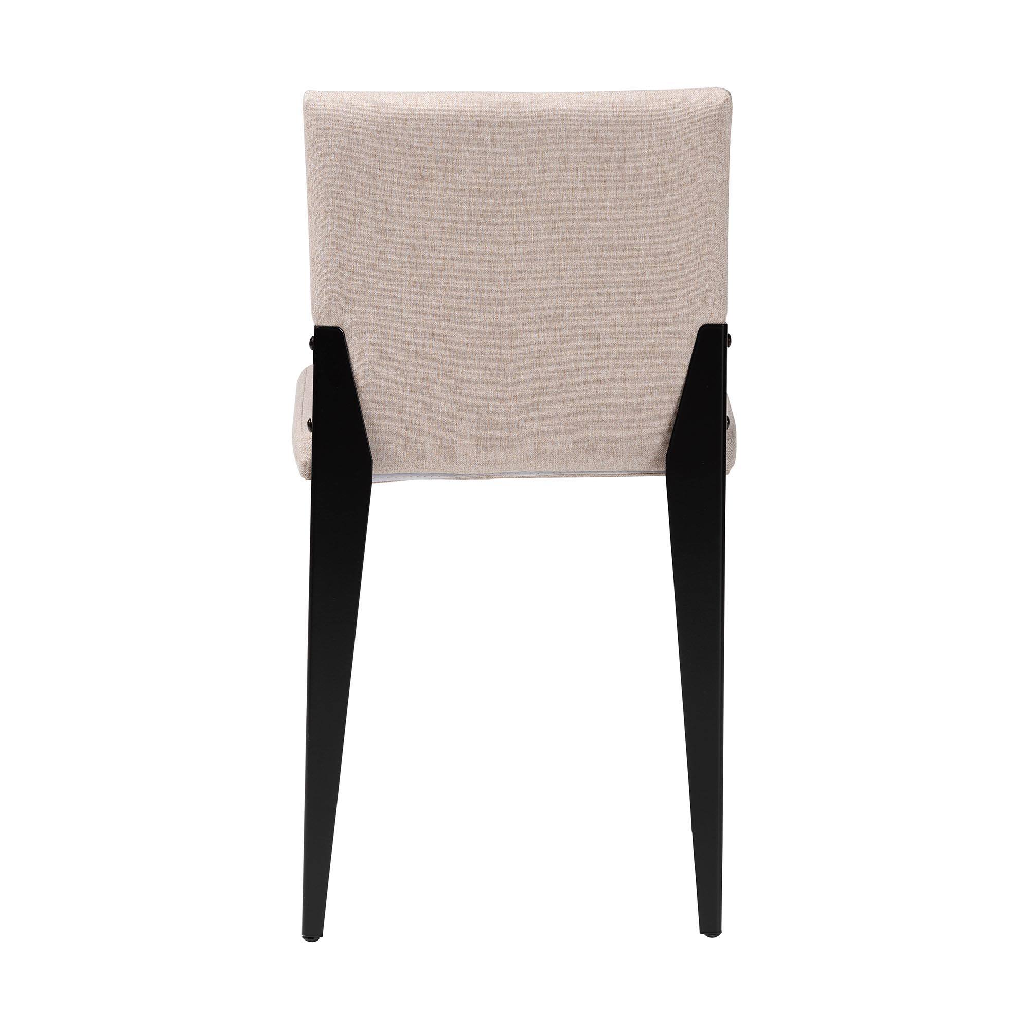 Alt View 1. Baxton Studio - Bishop Industrial Fabric and Metal 4-Piece Dining Chair Set - Beige/Black.