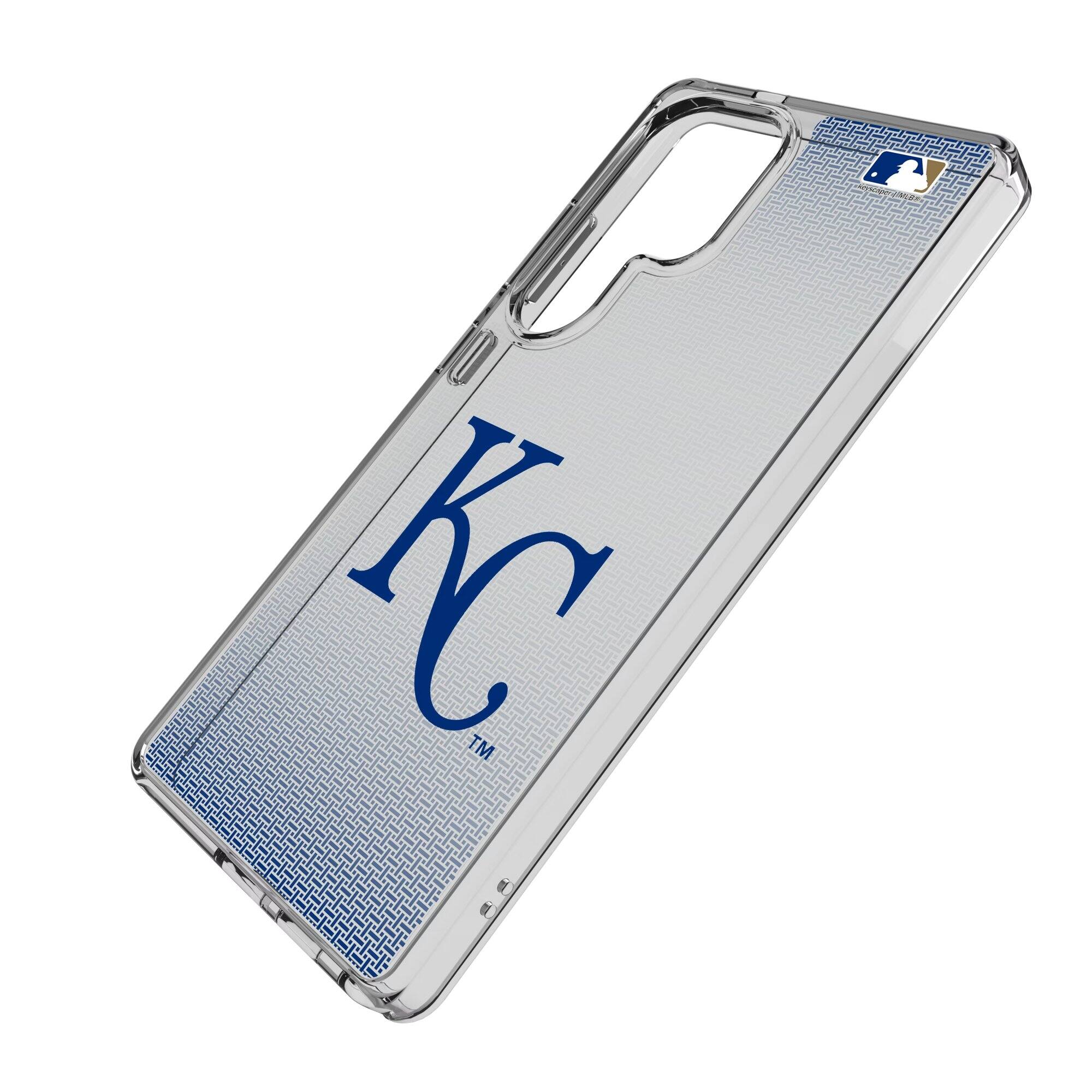 Alt View 1. Keyscaper - Kansas City Royals Linen Logo Galaxy Clear Case - S22 - Multicolor.