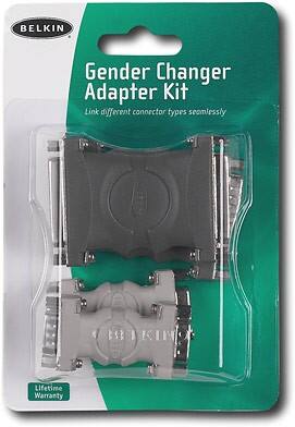 Front Standard. Belkin - Gender Changer Adapter Kit.