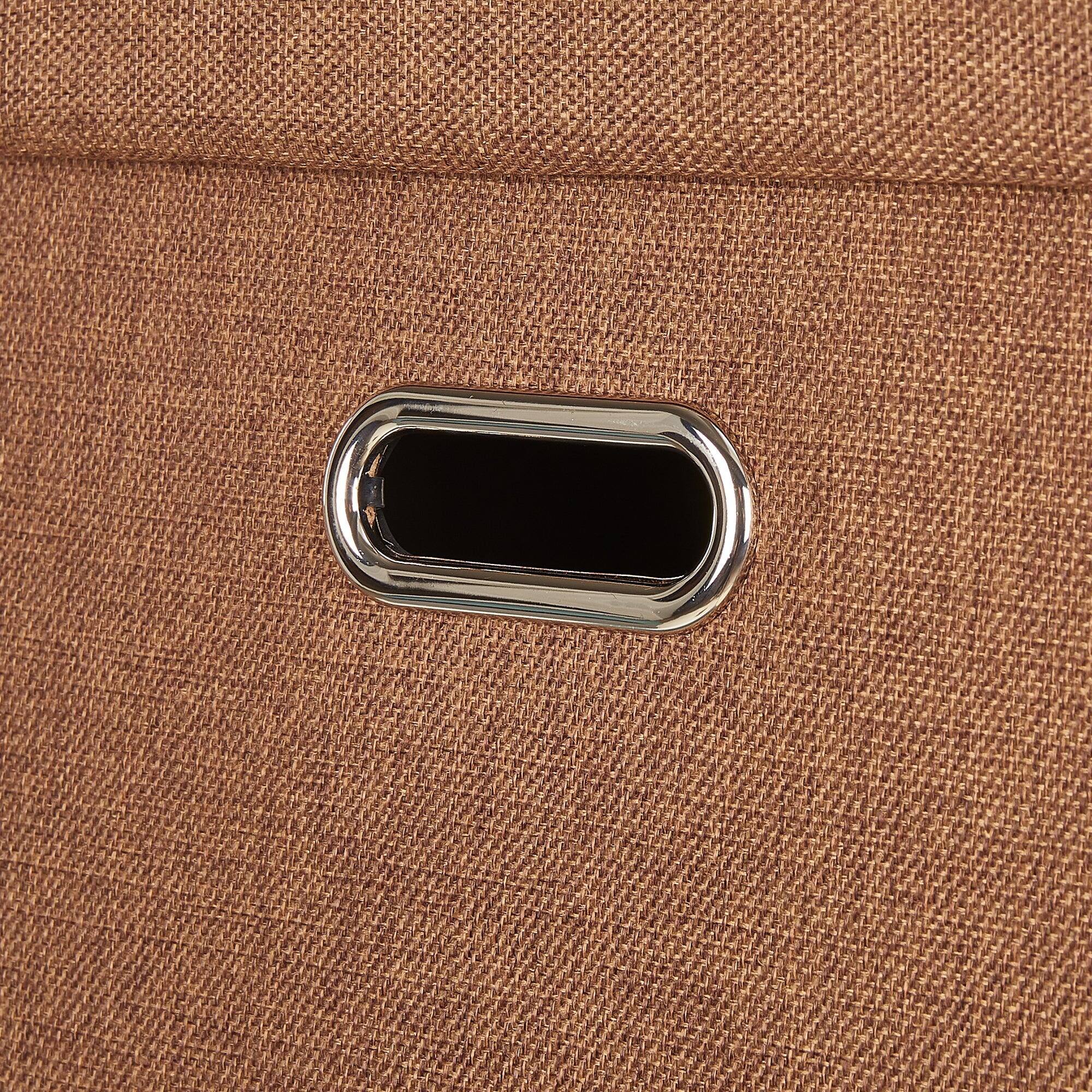 Alt View 2. Vecelo - 15" Storage Ottoman Bench with Lid, Folding Ottoman Bench, Linen Storage Bench for Bedroom Living Room - Brown.