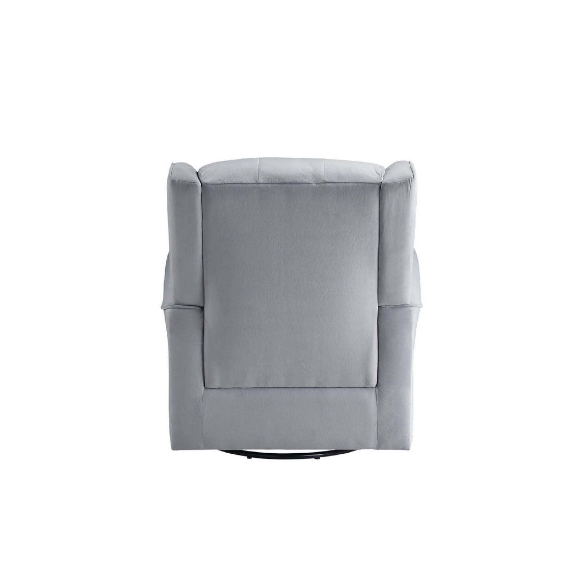 Alt View 3. Manhattan Lane - 35 Inch Accent Swivel Chair, Glider, Tufted Back - Gray.