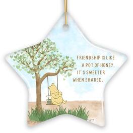OrnamentallyYou - Friendship is Like a Honey Pot Sweeter When Shared Ornament Heartwarming Cute Bear Gift Star - Multi-colored