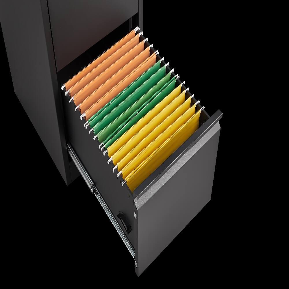 Alt View 8. Loheer - Loheer 3 Drawer Locking File Cabinet Steel Vertical Storage Black.