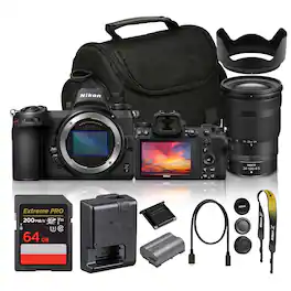 Nikon - Z7 Mirrorless Camera With NIKKOR Z 24-120mm f/4 S Lens + 64GB Memory Card+ Camera Bag - Black