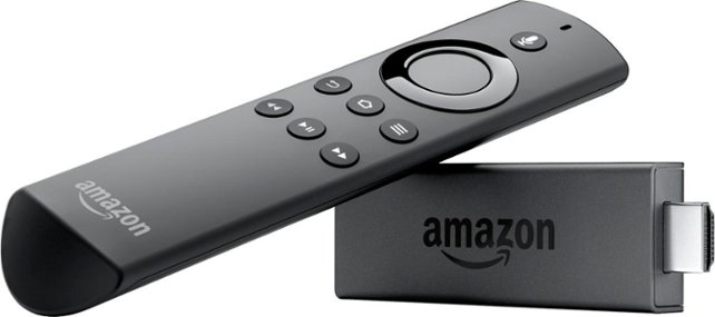 Amazon - Fire TV Stick with Alexa Voice Remote - Black - Front Zoom