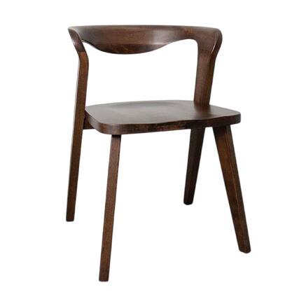 Front. Manhattan Lane - Rumy Dining Side Chair Set of 2, Open Back, Walnut Brown Solid Wood - Walnut Brown.