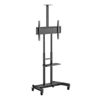 ErgoAV - 49″-86″ TV Cart - Black - Front_Zoom