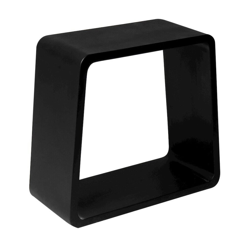 Front. Alfi - Black Matte Solid Surface Resin Bathroom / Shower Stool - Black.