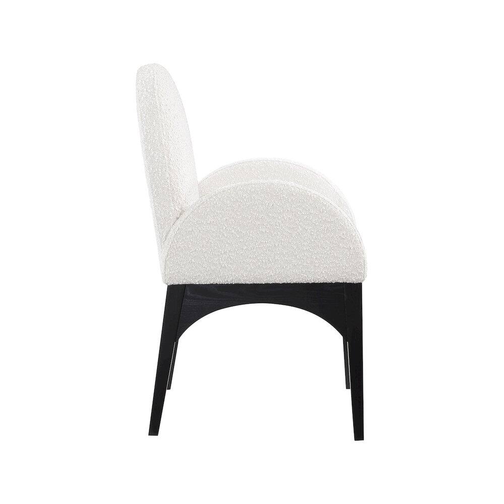 Alt View 3. Meridian Furniture - Waldorf Cream Boucle Fabric Dining Chair - Beige.