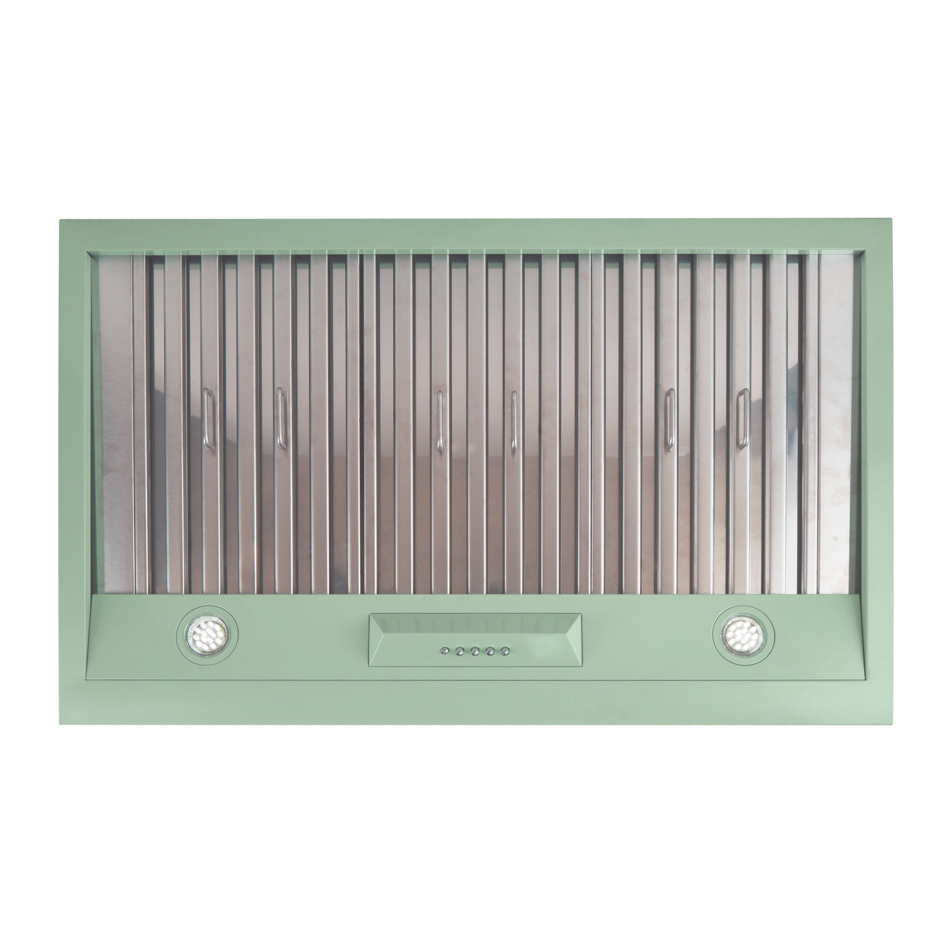 Alt View 12. Unique Appliances - Classic Retro 36" 700 CFM Ducted Under Cabinet Range Hood with LED Lighting - Summer Mint Green.