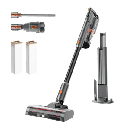 Front. uwant - V500 Cordless Vacuum Cleaner with Auto Empty&Auto Dust Scrap System, 7-Layer HEPA Filtration - Gray.