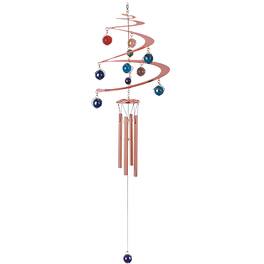 FC Design - 27" Long Spiral Wind Chime with Copper Gem Outdoor Patio or Garden Hanging Decoration - Multi-Color