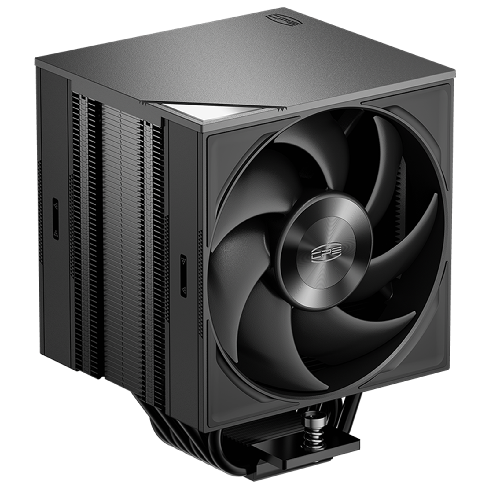 Front. PCCOOLER - RZ700D Single Tower CPU Air Cooler, 7 Heat Pipes, 270W TDP, Magnetic Top Cover, Buckle-Free Design, RAM Freedom - Black.