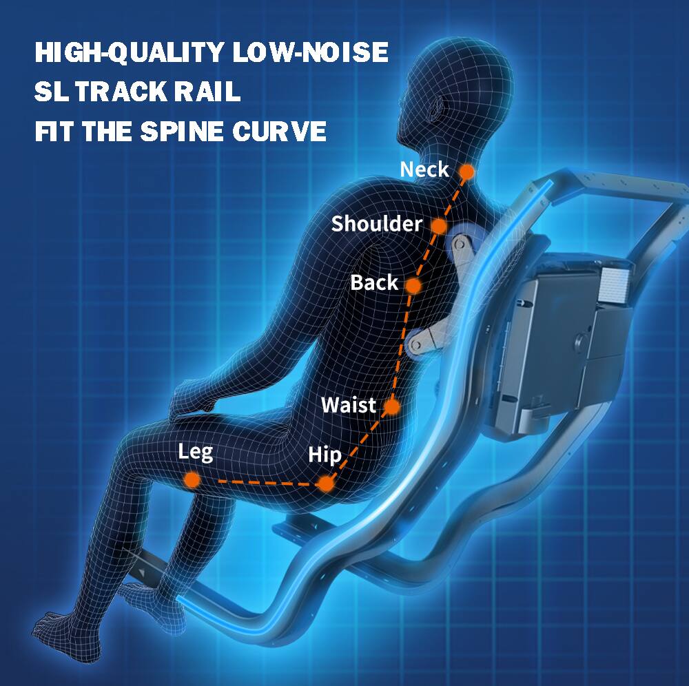 HIGH-QUALITY LOW-NOISE SL TRACK RAIL  
FIT THE SPINE CURVE  

Neck  
Shoulder  
Back  
Waist  
Hip  
Leg