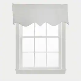 RLF Home - 100% Cotton Quilted Matelassé Regal Lined Window Valance 50" x 17" - Off White