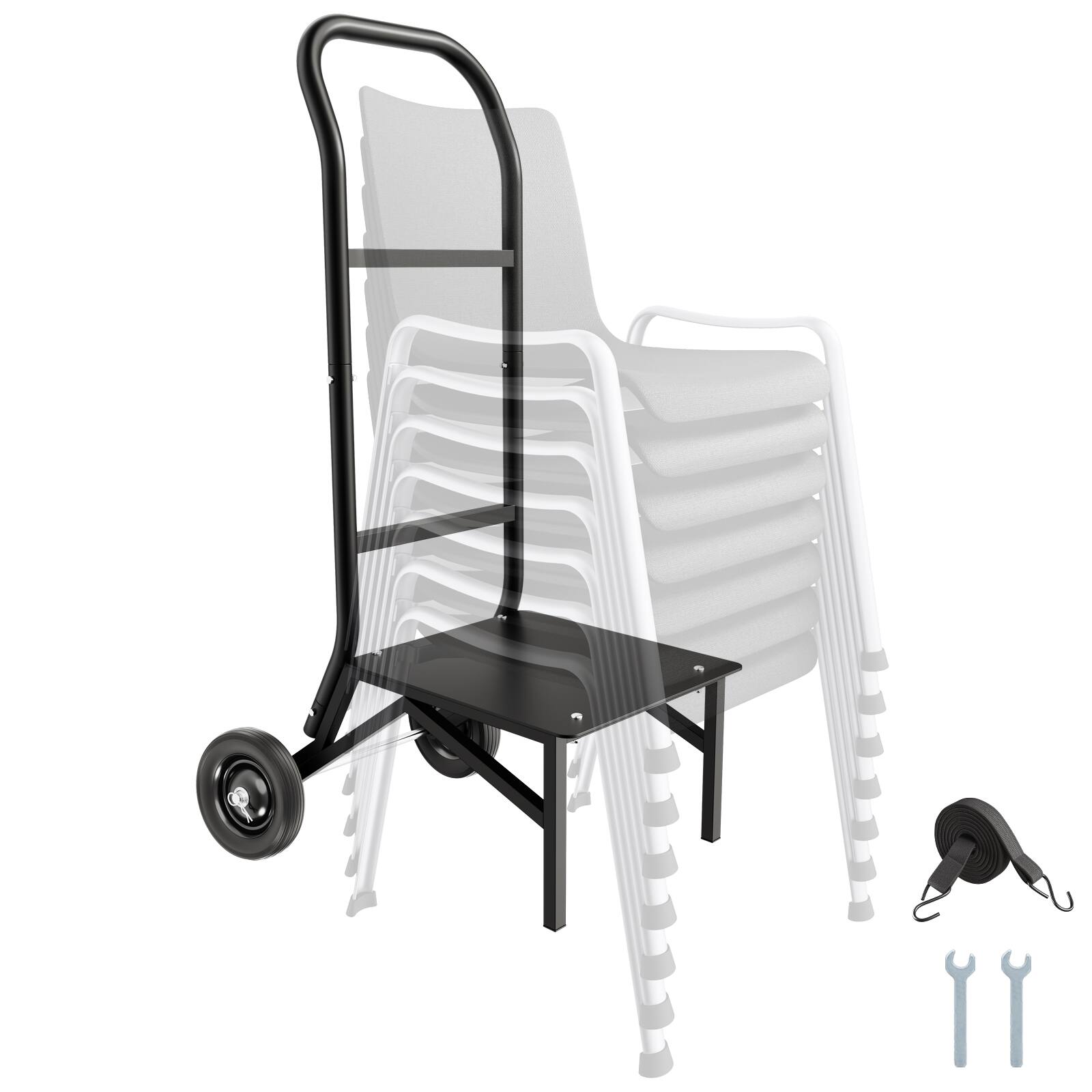 VEVOR - Folding Chair Rack, 150 LBS Capacity, Chair Cart for Stacking 10 Chairs, Multi-Function Metal Chair Storage Dolly - Black price history on PriceWatchPro