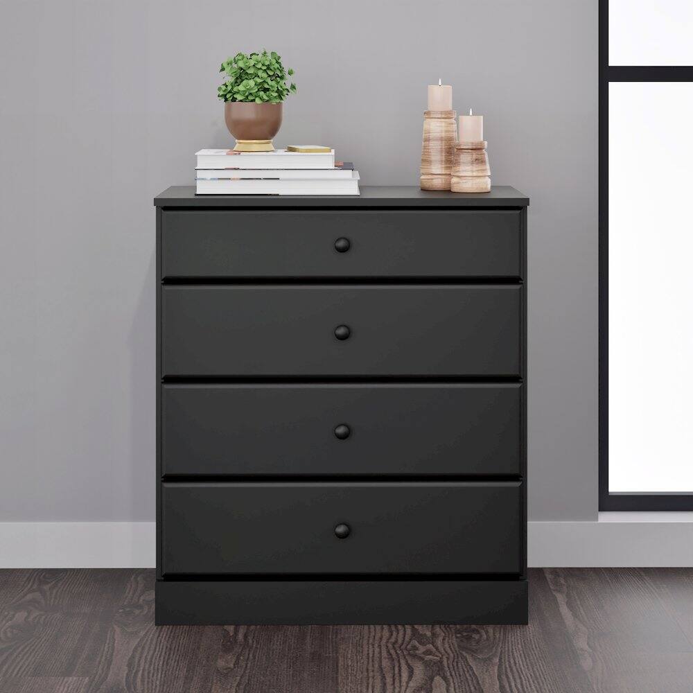 Alt View 1. Prepac - Astrid 4-Drawer Dresser, Black - Black.