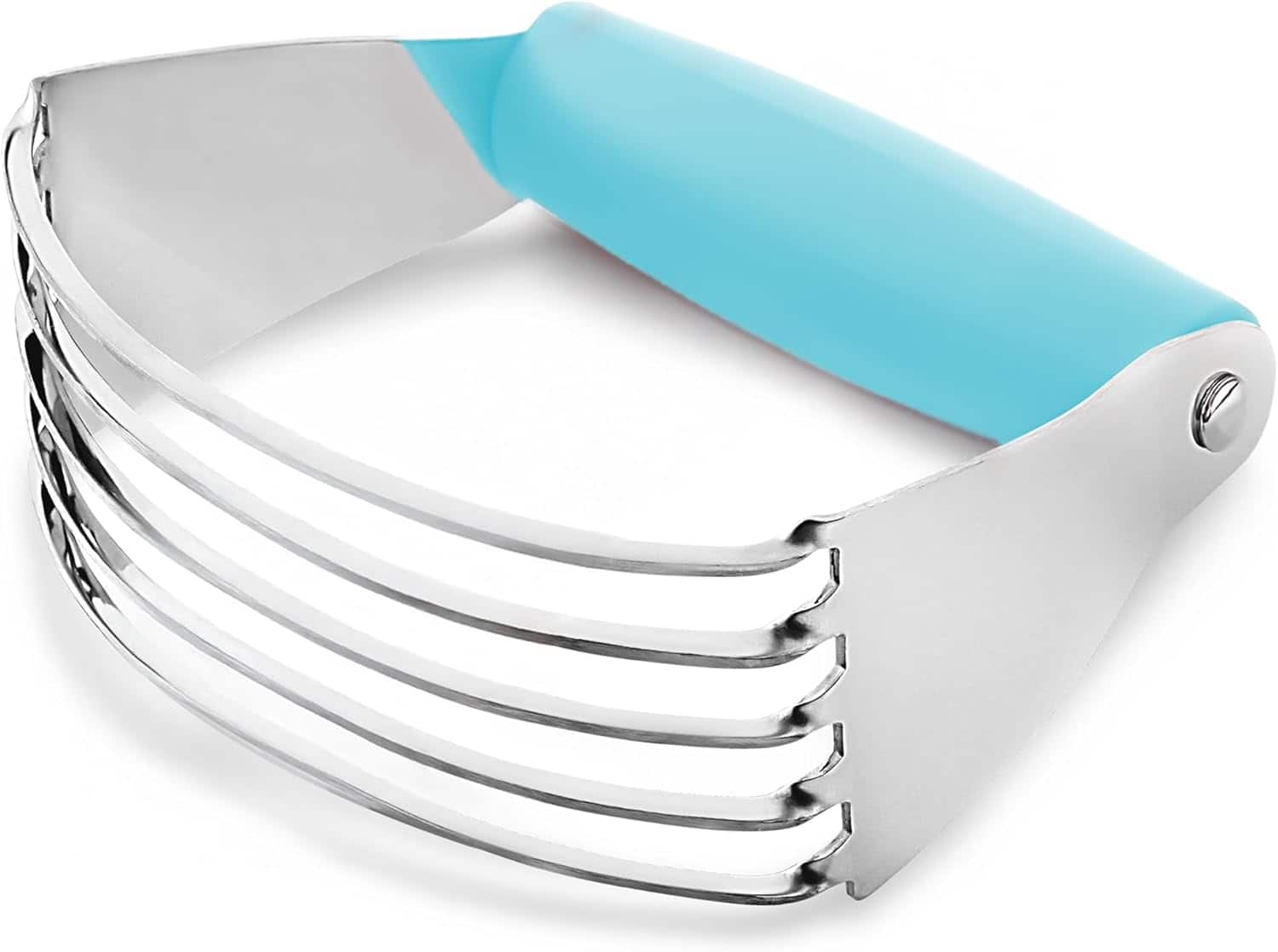 Zulay Kitchen - Dough Blender, Pastry Cutter Stainless Steel, Heavy Duty Pastry Blender and Dough Cutter with Blades - Blue
