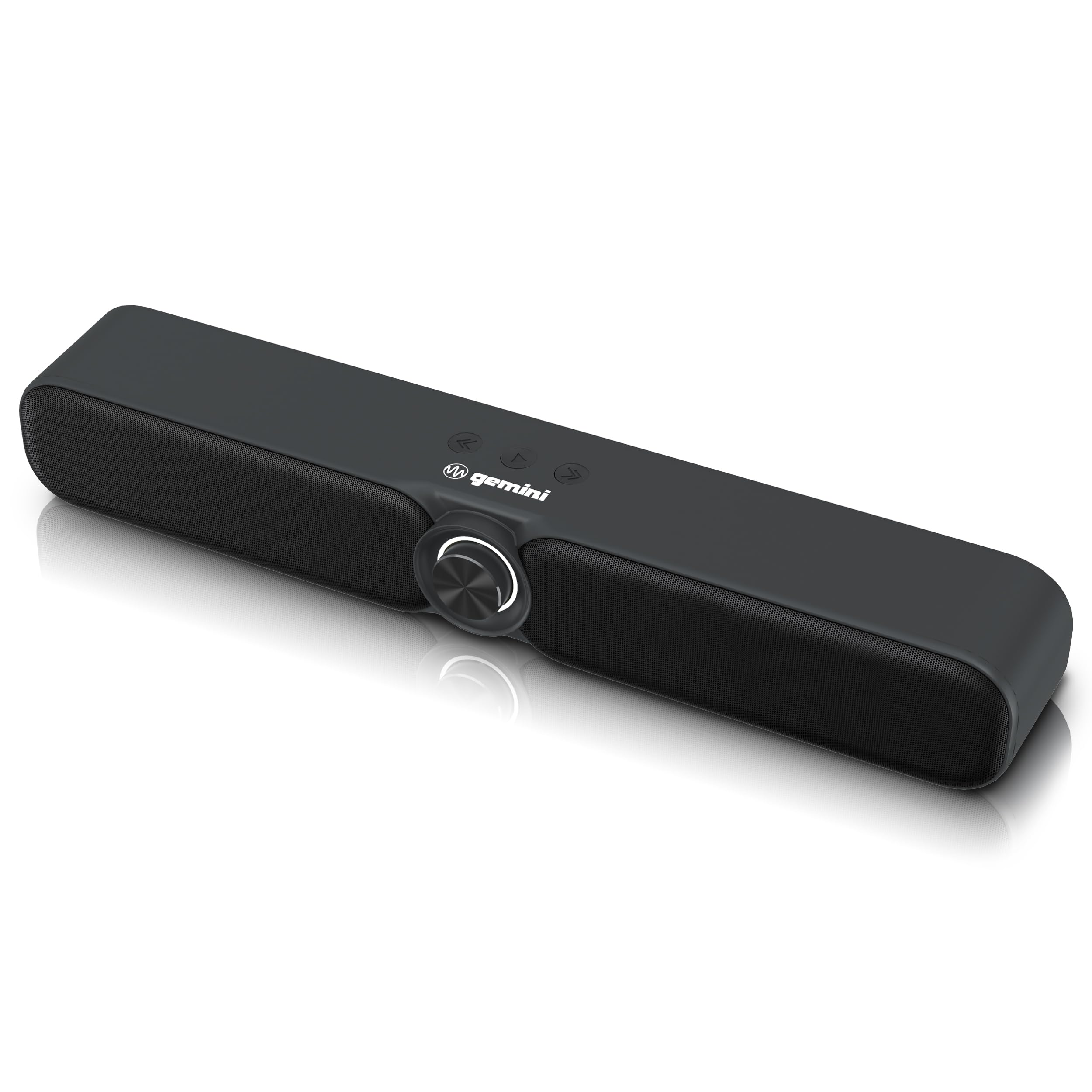 Front. Gemini - 200W Portable Bluetooth Soundbar - FM Radio, USB µoSD - Wireless Speaker - 3600mAh Battery, Multiple Input Mo - Black.