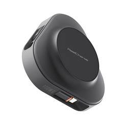 Left. ReelCharge - ReelCharge 3 in 1 Wireless Charging Station, 15W Multi Device 100W USB C (Black).
