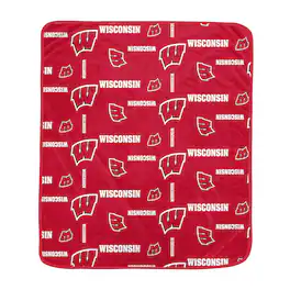 Pegasus - Wisconsin Badgers 60" x 70" Homefield Flipped Wordmark Ultra Soft Blanket - Multicolor