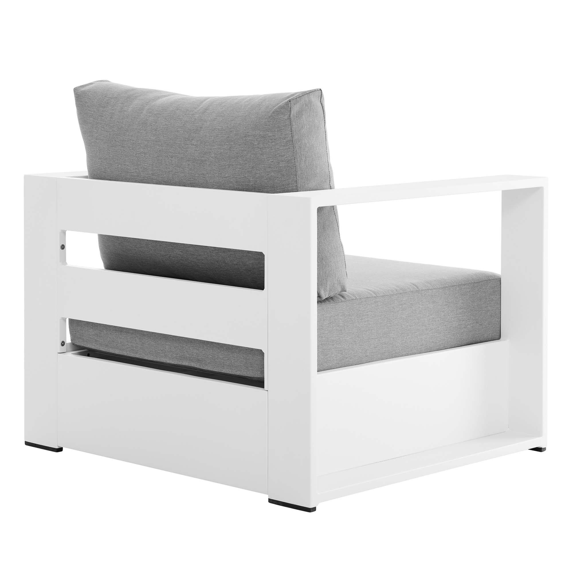 Alt View 4. Modway - Tahoe 2-Piece Outdoor Patio Powder-Coated Aluminum Armchair Set by Modway - White Gray.