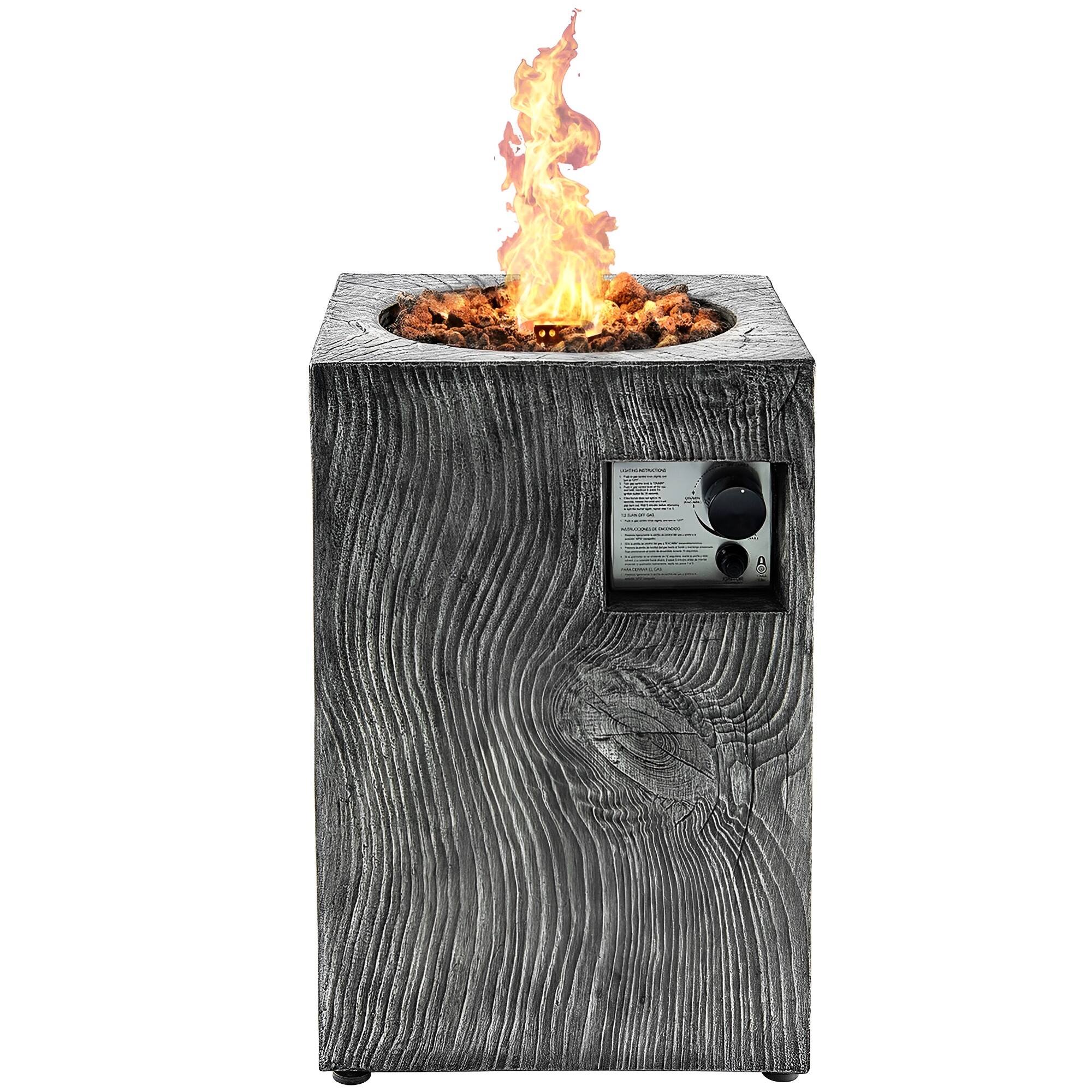 Alt View 6. SKONYON - Outdoor Propane Fire Pit with 30000 BTU Output Lava Rocks and Weatherproof Cover.