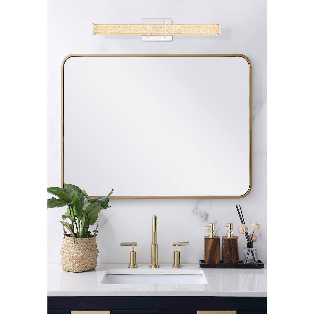 Alt View 5. Living District - Ivaan 24 Inch Led Wall Sconce In Chrome - Chrome.