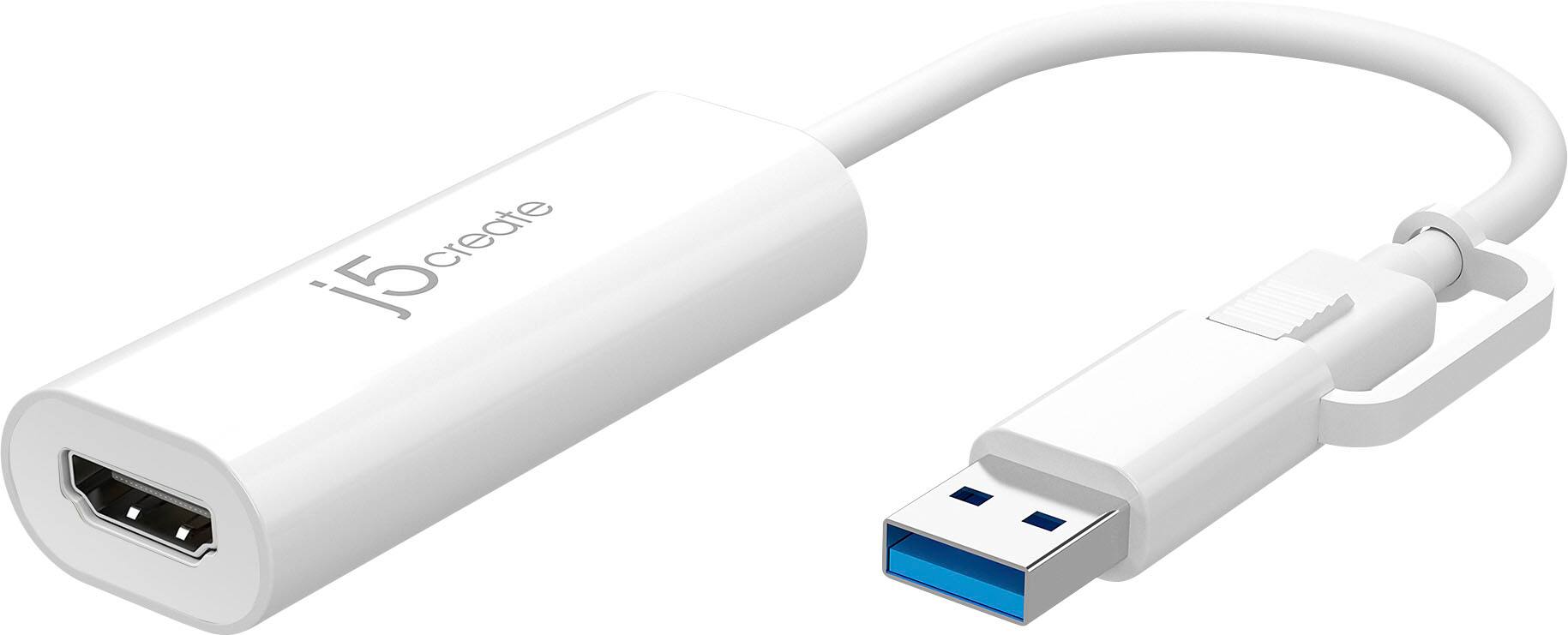 Angle. j5create - USB™ to HDMI™ Multi-Monitor Adapter, with 3.14" cable - White.