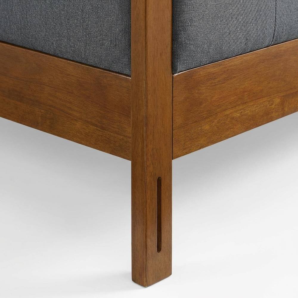 Alt View 1. FurniFact - Tufted Fabric King Headboard with Wood Frame and Elegant Design - Brown.