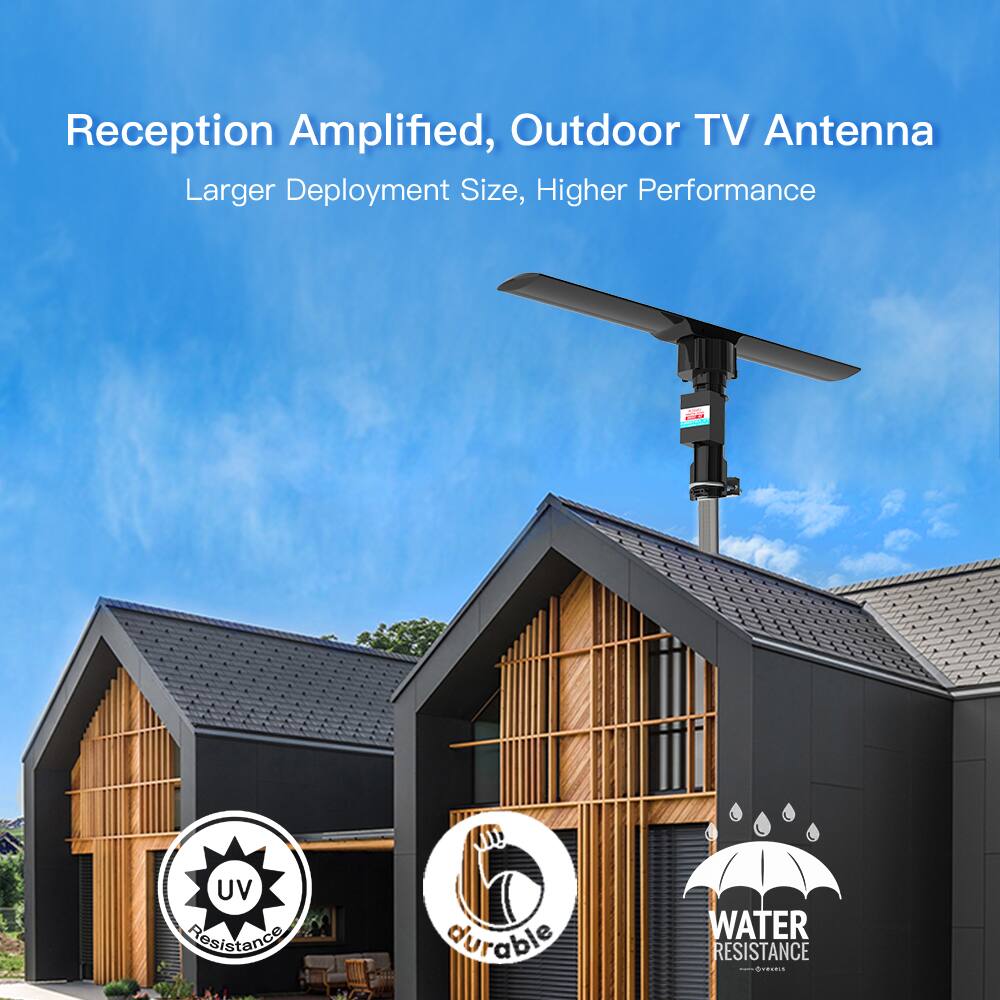 Reception Amplified, Outdoor TV Antenna
Larger Deployment Size, Higher Performance
- UV Resistance
- Durable
- Water Resistance