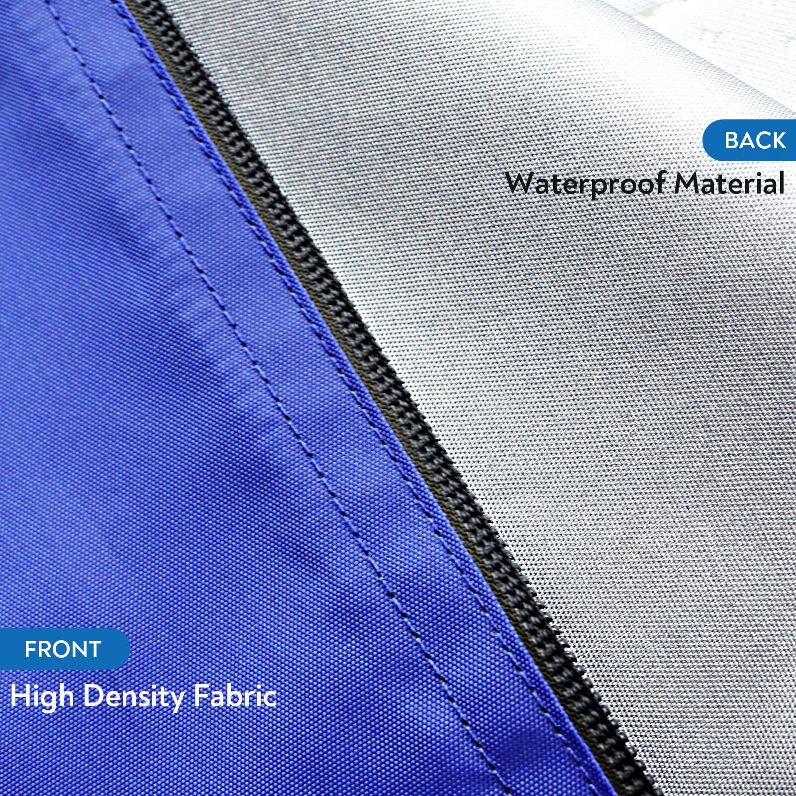BACK  
Waterproof Material  

FRONT  
High Density Fabric