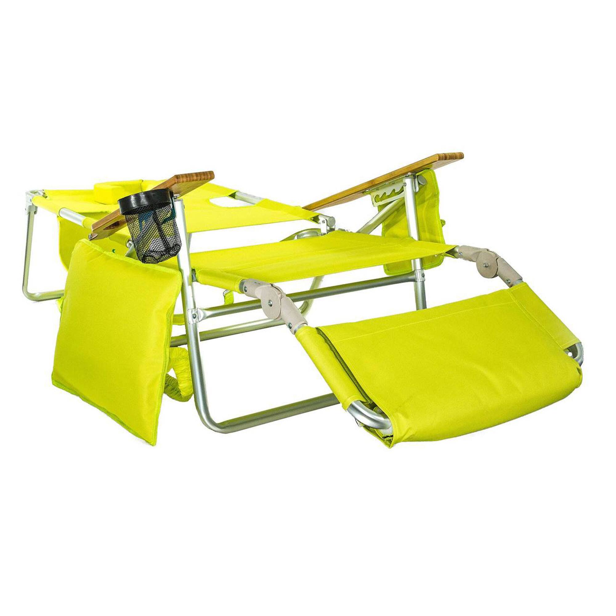 Alt View 4. Ostrich - Ostrich Deluxe 3N1 Outdoor Lawn Beach Lounge Chair with Footrest, Lime Green - Green.