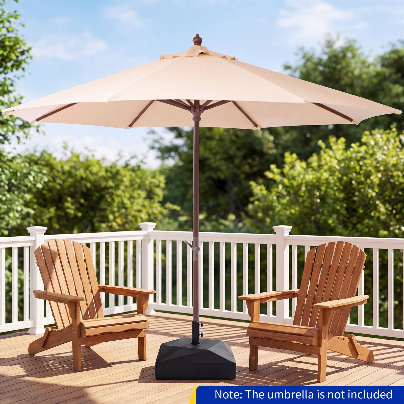 Note: The umbrella is not included