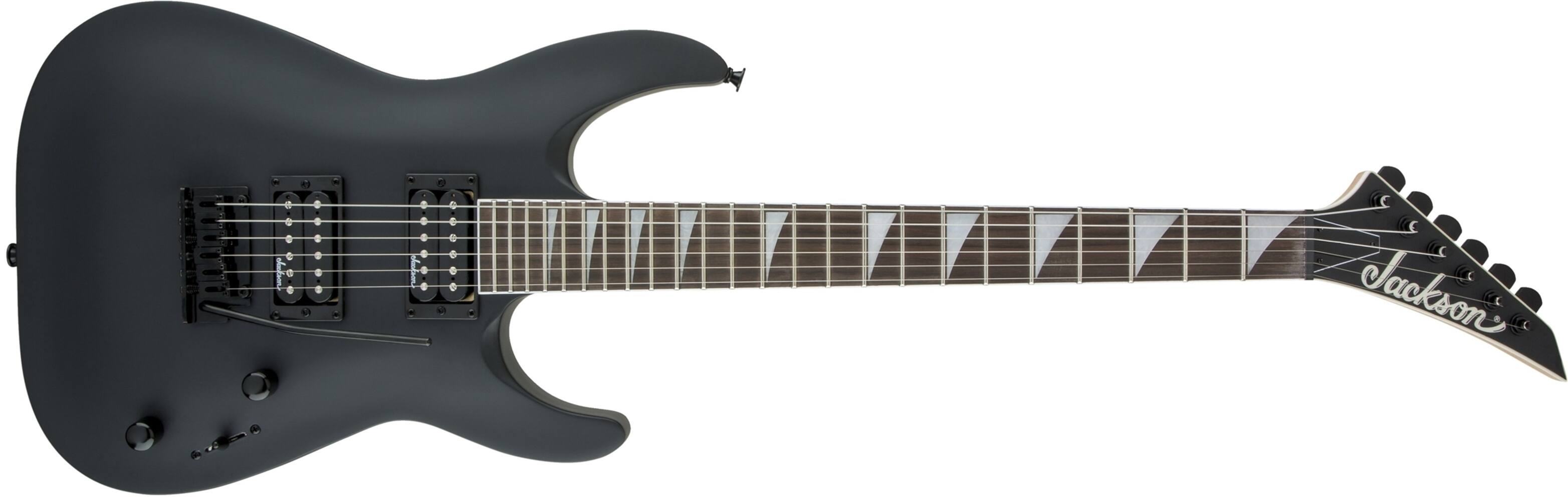 Left. Jackson - Jackson JS Series Dinky Arch Top JS22 Satin Black.