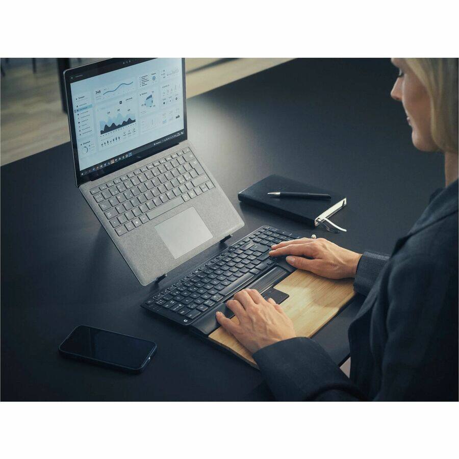 Alt View 2. Contour Design - Contour Balance Keyboard - Wireless Connectivity - Windows, Mac OS X - PC, Mac - Plastic - AAA Battery Size Supported - - Black.