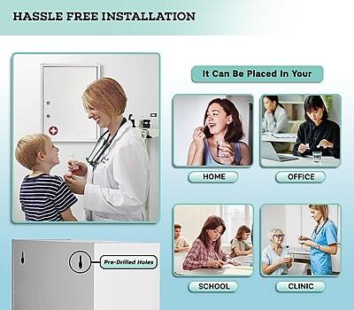 HASSLE FREE INSTALLATION

It Can Be Placed In Your

HOME
OFFICE
SCHOOL
CLINIC

Pre-Drilled Holes