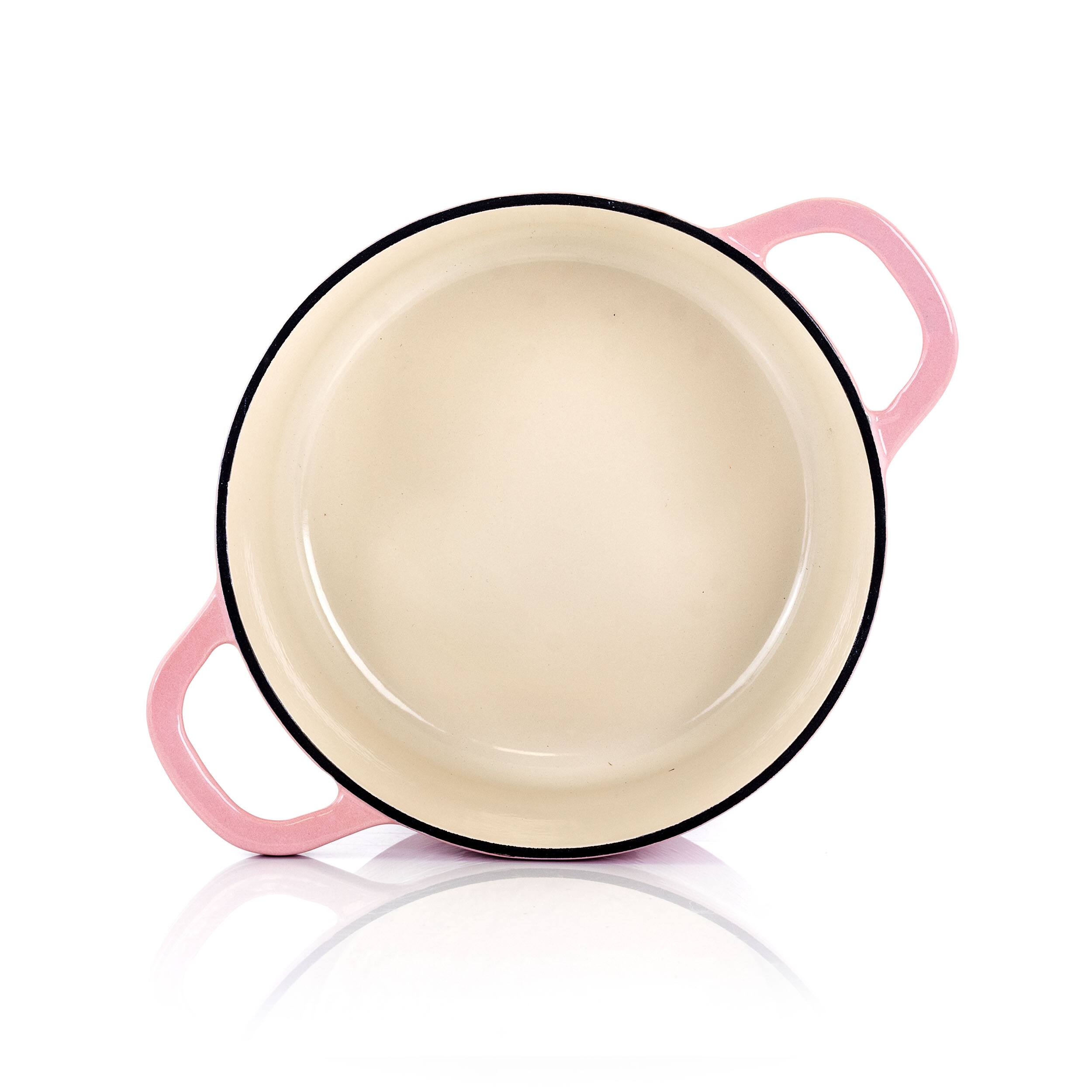 Alt View 7. Crockpot - Crock-Pot Artisan 2 Piece 3 Quarts Enamled Cast Iron Dutch Oven in Blush Pink - Blush Pink.