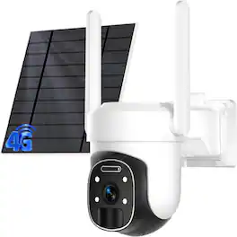 eco4life - 4G LTE Solar Security Camera with PTZ, No WiFi Required, 2K Color Night Vision, AI Detection-S1