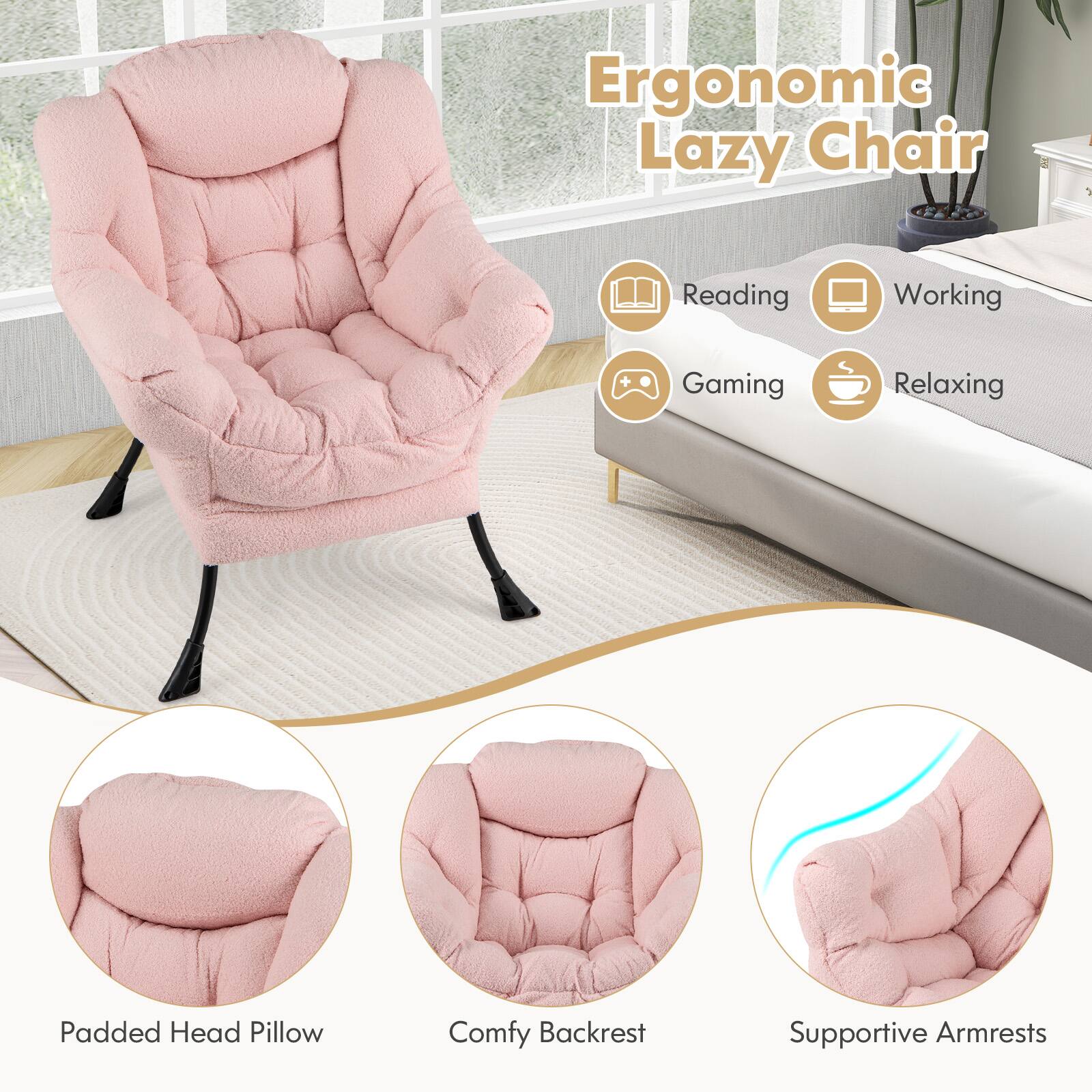 Ergonomic Lazy Chair: Reading, Working, Gaming, Relaxing

Features: Padded Head Pillow, Comfy Backrest, Supportive Armrests