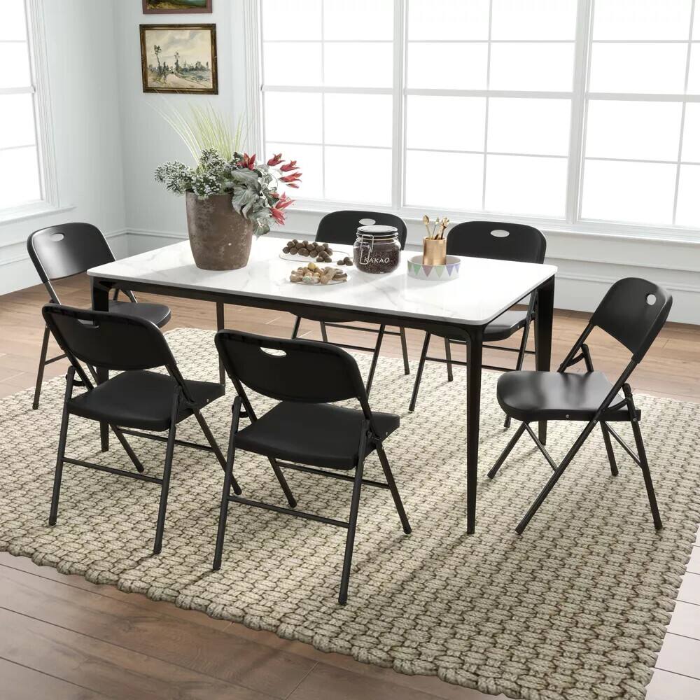 Alt View 3. Essen Blissed - 4 Pack Large Back Folding Chair for Indoor Outdoor Events, Wedding, Party, Restaurant, Meeting Room Black - Black.