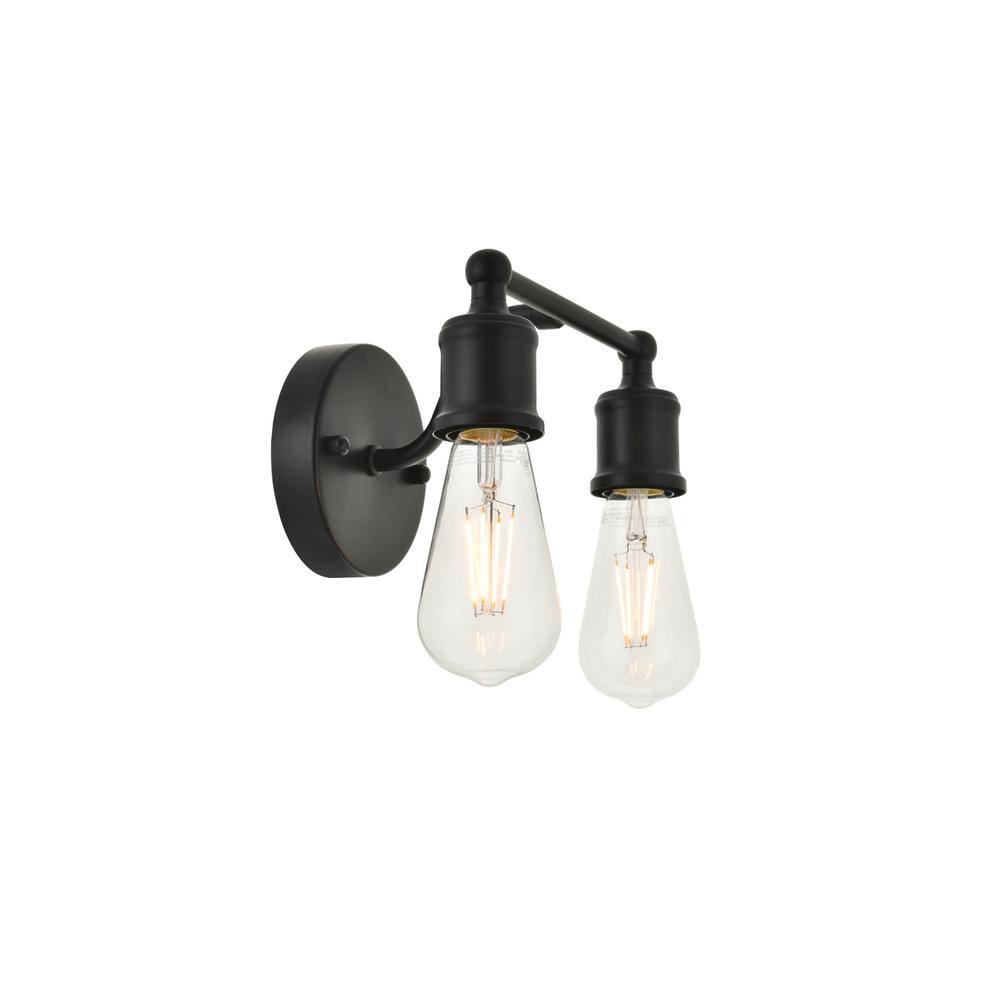 Alt View 4. Living District - Serif 2 light black Wall Sconce - Black.