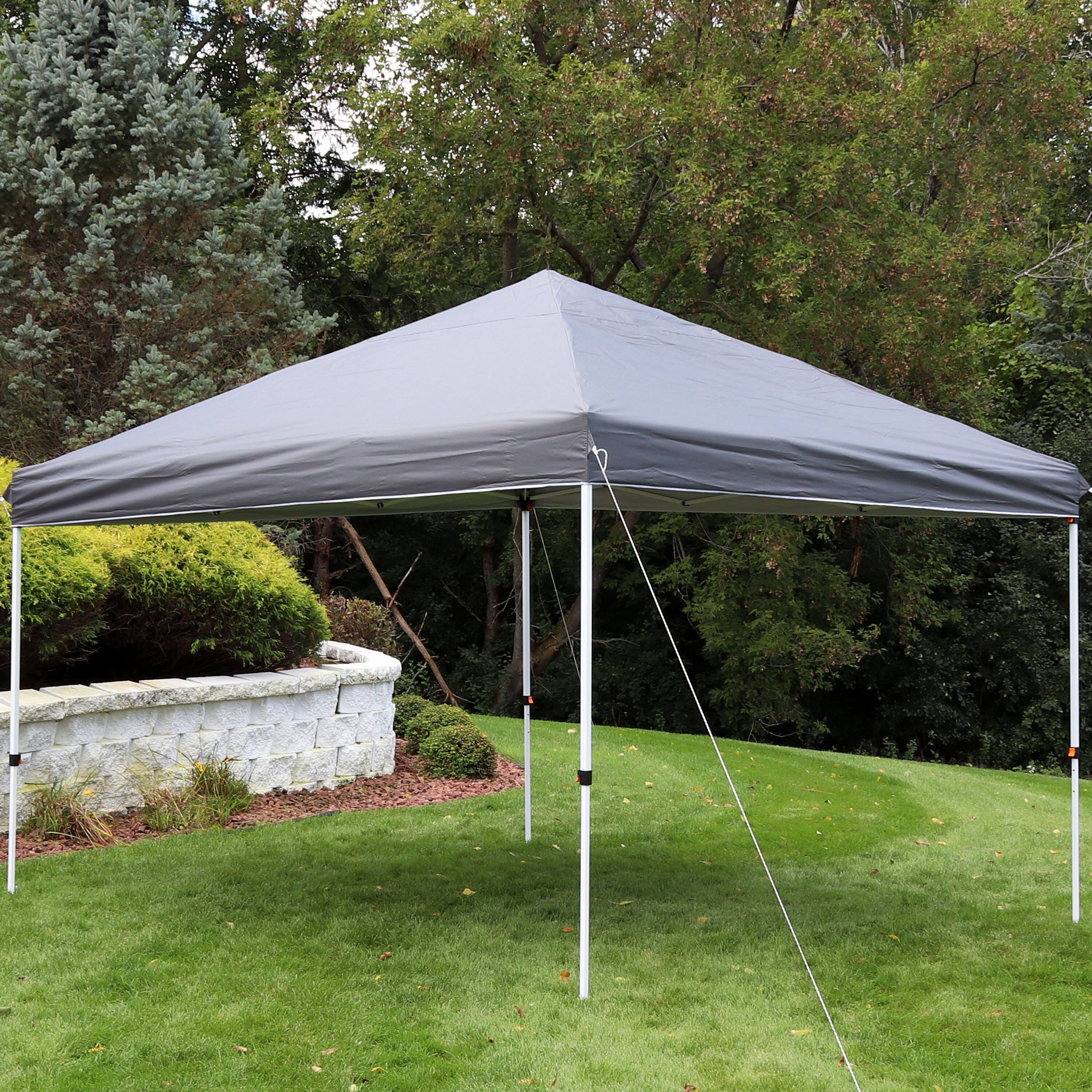 Alt View 5. Sunnydaze - 12x12 ft Oxford Fabric Replacement Pop-Up Canopy Shade Top - Gray.